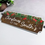 Personalised First Christmas New Home Sign Surname Plaque