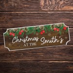 Personalised First Christmas New Home Sign Surname Plaque