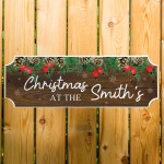 Personalised First Christmas New Home Sign Surname Plaque