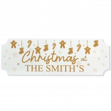 Personalised Christmas Sign Christmas at the 'Surname' Welcome 