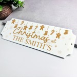 Personalised Christmas Sign Christmas at the 'Surname' Welcome 