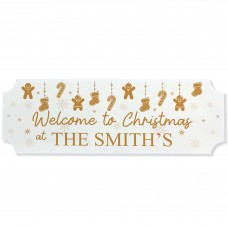 Personalised Welcome Christmas Sign Christmas at the 'Surname'