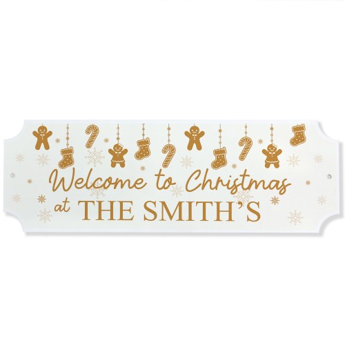 Personalised Welcome Christmas Sign Christmas at the 'Surname'