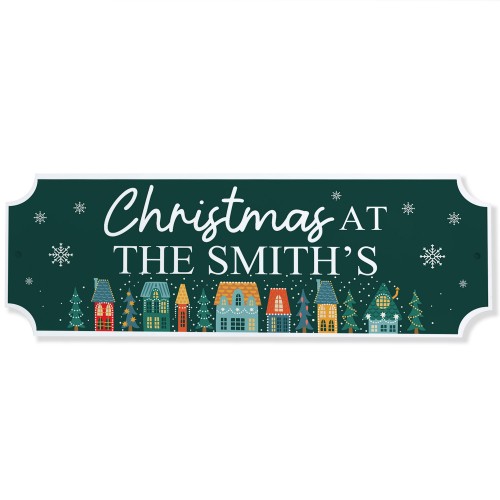 Christmas at the 'Surname' Plaque Personalised Christmas Deco