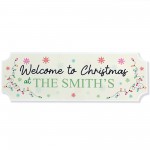 Personalised Christmas at the 'Surname' Plaque Christmas Decor