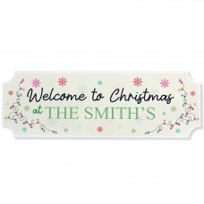 Personalised Christmas at the 'Surname' Plaque Christmas Decor