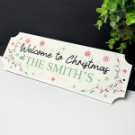 Personalised Christmas at the 'Surname' Plaque Christmas Decor