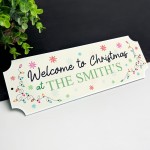 Personalised Christmas at the 'Surname' Plaque Christmas Decor