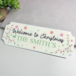 Personalised Christmas at the 'Surname' Plaque Christmas Decor