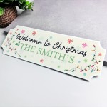 Personalised Christmas at the 'Surname' Plaque Christmas Decor