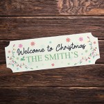 Personalised Christmas at the 'Surname' Plaque Christmas Decor