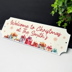 Personalised Christmas Decoration Christmas at the Surname Plaqu