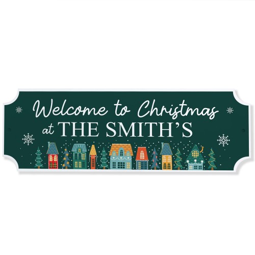 Cute Christmas Decoration Christmas at the 'Surname' Plaque Gift
