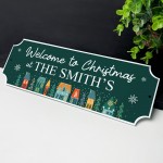 Cute Christmas Decoration Christmas at the 'Surname' Plaque Gift