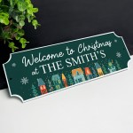 Cute Christmas Decoration Christmas at the 'Surname' Plaque Gift