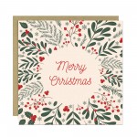 Christmas Greetings Card For Friends and Family Floral Card