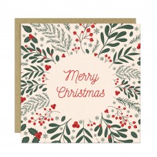 Christmas Greetings Card For Friends and Family Floral Card