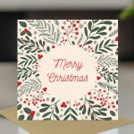 Christmas Greetings Card For Friends and Family Floral Card