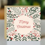 Christmas Greetings Card For Friends and Family Floral Card