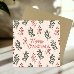 Merry Christmas Greetings Card Kraft Envelope Christmas Card