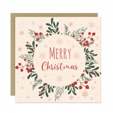 Floral Christmas Card For Men Women Festive Xmas Card For Friend
