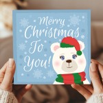 Merry Christmas Card For Kids Son Daughter Cute Xmas Card