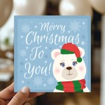 Merry Christmas Card For Kids Son Daughter Cute Xmas Card
