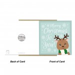 Christmas Card Cute Reindeer For Kids Children School Teachers
