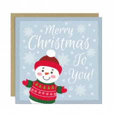 Merry Christmas To You Card For Kids Children Snowman Cute Card