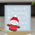 Merry Christmas To You Card For Kids Children Snowman Cute Card