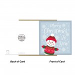 Merry Christmas To You Card For Kids Children Snowman Cute Card