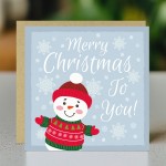Merry Christmas To You Card For Kids Children Snowman Cute Card