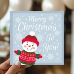 Merry Christmas To You Card For Kids Children Snowman Cute Card