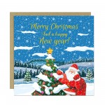Christmas Cards Multipack of 6 Xmas Santa Cards For Family