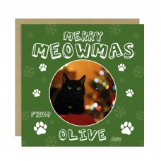 Personalised Christmas Card From The Cat Photo Greetings Card