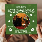 Personalised Christmas Card From The Cat Photo Greetings Card
