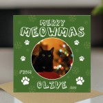 Personalised Christmas Card From The Cat Photo Greetings Card
