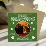 Personalised Christmas Card From The Cat Photo Greetings Card