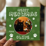 Personalised Christmas Card From The Cat Photo Greetings Card