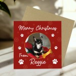Merry Christmas Card From The Dog Personalised Photo Card