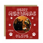Personalised Photo Christmas Card From The Cat Greetings Card