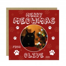 Personalised Photo Christmas Card From The Cat Greetings Card