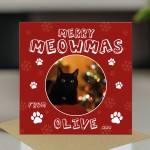 Personalised Photo Christmas Card From The Cat Greetings Card