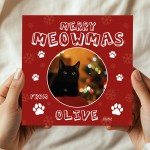 Personalised Photo Christmas Card From The Cat Greetings Card