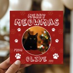 Personalised Photo Christmas Card From The Cat Greetings Card