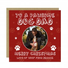 Merry Christmas Card For Pawsome Dog Dad Personalised Photo Card