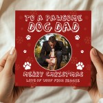 Merry Christmas Card For Pawsome Dog Dad Personalised Photo Card