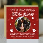 Merry Christmas Card For Pawsome Dog Dad Personalised Photo Card