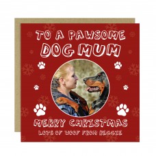 Merry Christmas Card For Pawsome Dog Mum Personalised Photo Card