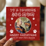 Merry Christmas Card For Pawsome Dog Mum Personalised Photo Card